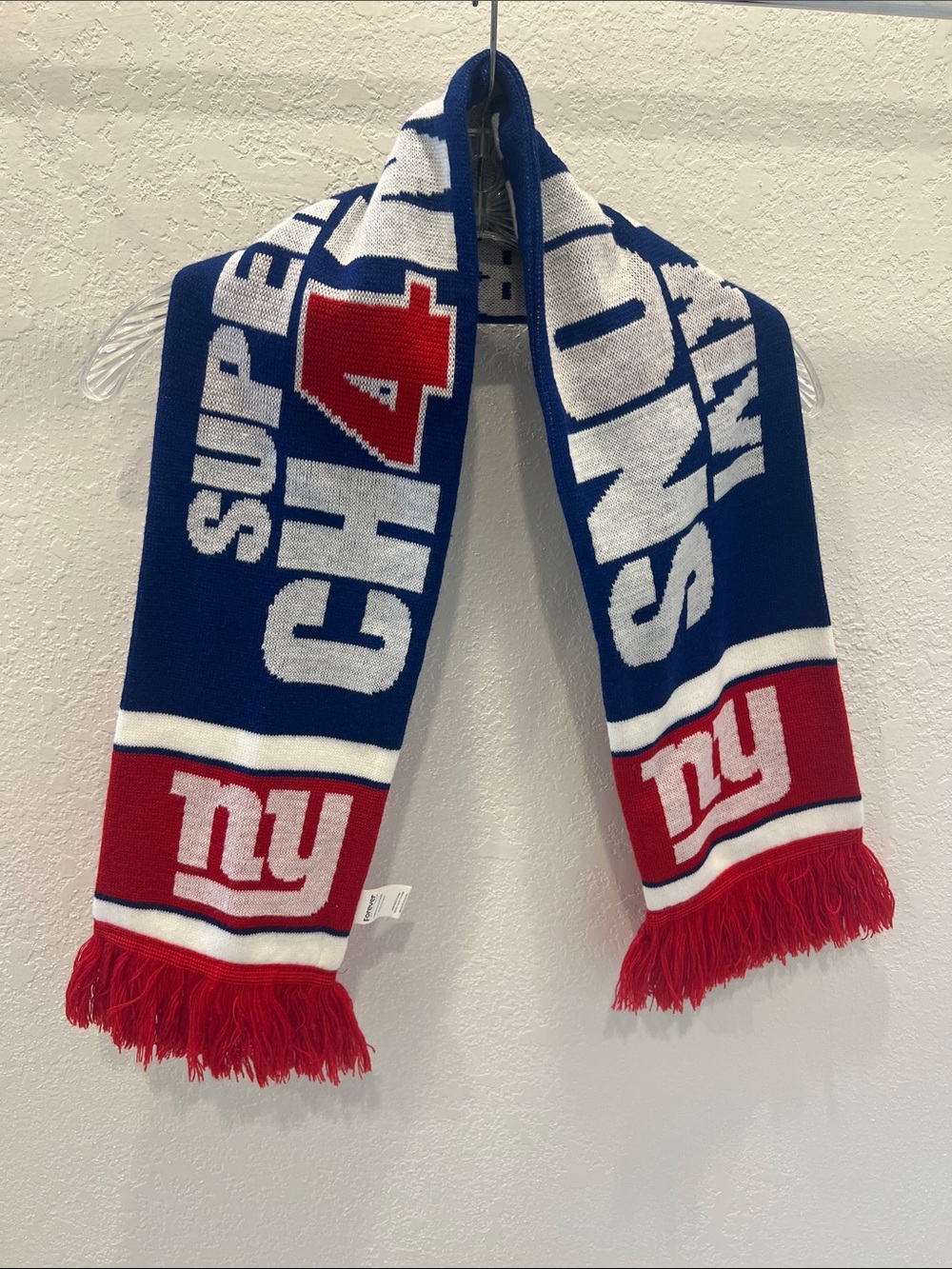 NY Giants Blue Red White Knit Scarf